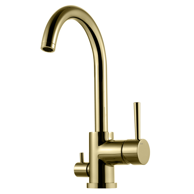 KÖKSBLANDARE EVO 184 MED DM-AVSTÄNGNING HONEY GOLD | Beijerbygg Byggmaterial